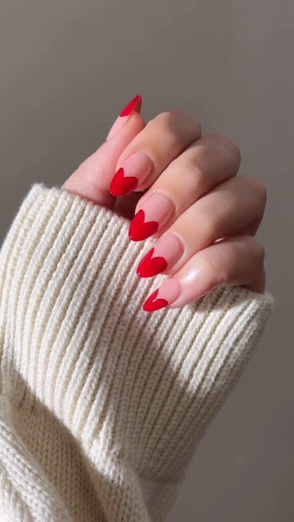 French retro jelly nail with rhinestones